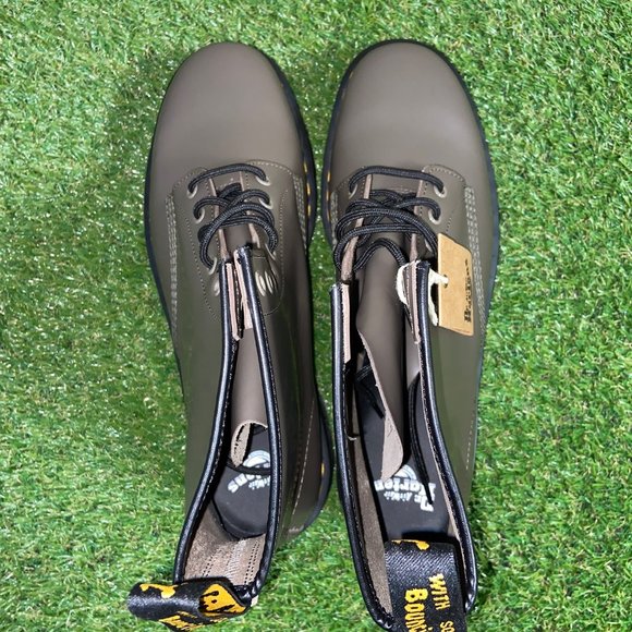 Dr. Martens 1460 BEX Smooth Leather Platform Boots Khaki Grey Men's Size 14 NEW - Picture 5 of 8